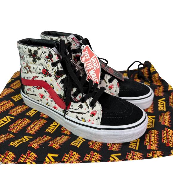 Vans x Stranger Things Custom Hellfire Club SK8-Hi Shoes Men 7.5 Women 9 NEW - Picture 1 of 16